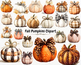 Watercolor Pumpkin Clipart Bundle – Autumn  Fall PNG Designs for Thanksgiving, Halloween, Stickers & Sublimation – Instant Download