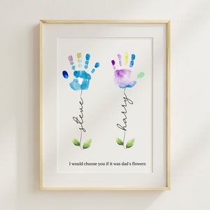 Letrero con huella de mano para el Día de la Madre, regalo de recuerdo para mamá primeriza, manualidad infantil para el cumpleaños de mamá, regalo para los abuelos de parte del bebé, impresión artística con huella de mano para la guardería