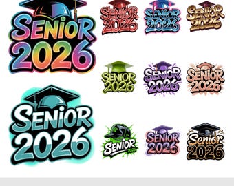 Senior 2026 Graduation PNG Pack | Graffiti Style Graduate Clipart for Sublimation | Printable Graduation Cap | Commercial License Included