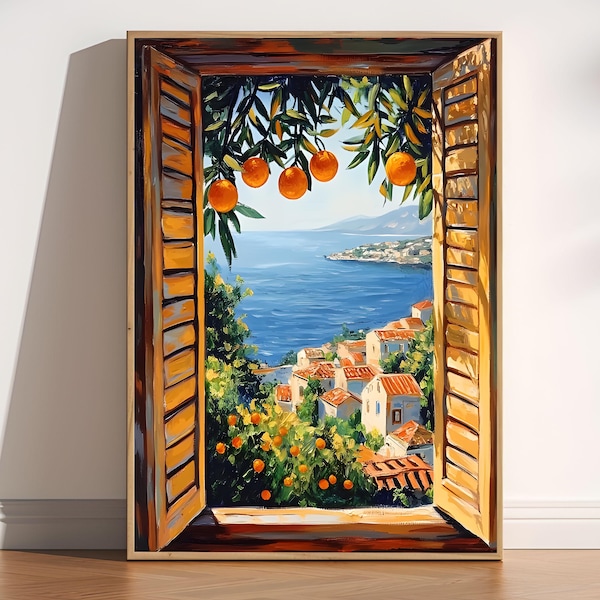Henri Matisse offenes Fenster, bunte abstrakte Küstenkunst, impressionistische Fenstermalerei, Wohnkultur im Fauvismus-Stil