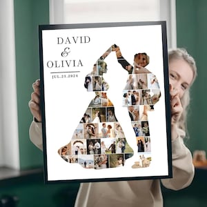 Collage fotografico per matrimonio, collage fotografico per sposi e spose, regalo personalizzato fai da te per coppie, collage fotografico per coppie di sposi, regalo di nozze per coppie