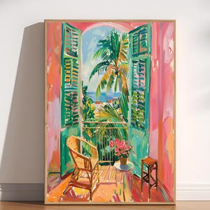 Henri Matisse Open Window Poster, Modern Art Exhibition Poster, Open Window Poster, Matisse Coastal Scene, Fauvism Painting, Retro Art Print