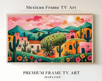 Samsung Frame Tv Art, Mexican Frame TV Art, Abstract Colorful Art, Mexican Landscape Art, Samsung TV Artwork, Seasonal Digital Artwork