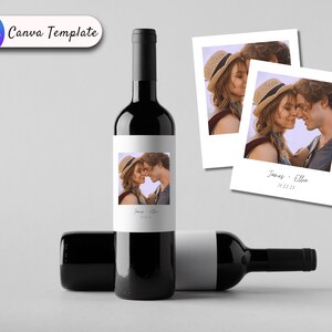 Etiqueta de vinho personalizada com foto, etiqueta de garrafa de vinho de aniversário, etiqueta de vinho com foto de casal, etiqueta de vinho para proposta de madrinha, presente de casamento de casal
