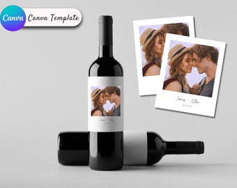 Etichetta per vino personalizzata con foto, regalo di anniversario, adesivo per vino per coppie, etichetta personalizzata per bottiglia