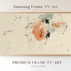 Frame TV Art Neutral Abstract, Aesthetic TV Display Art, Frame TV Screensaver Art, Minimalist Tv Decor, Cozy Tv Background, Preppy Wall Art