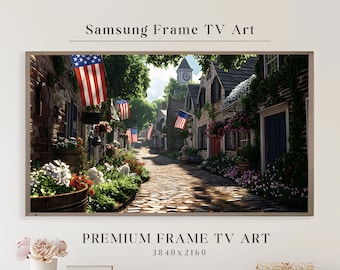 American Flag Frame Tv Art, Independence Day TV Art, 4th of July TV Art, Patriotic Flag TV Art, New England Colonial Decor, Patriotic Tv Art