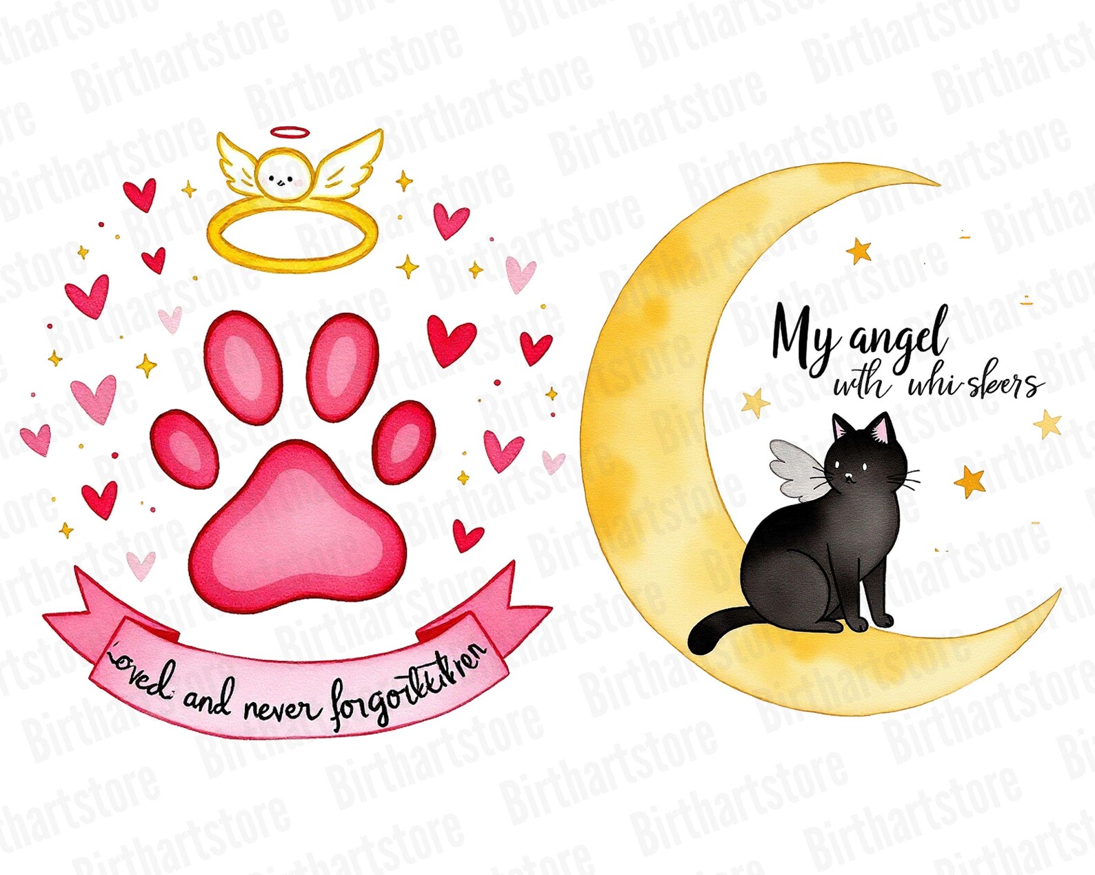Pet Memorial Clipart | Dog Remembrance Art | Rainbow Bridge Gift ...