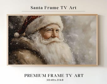 Tv Art Christmas, Classic Santa TV Art, Christmas Art for TV, Rustic Christmas Art, Vintage Christmas Scene Art, Nostalgic Christmas TV Art
