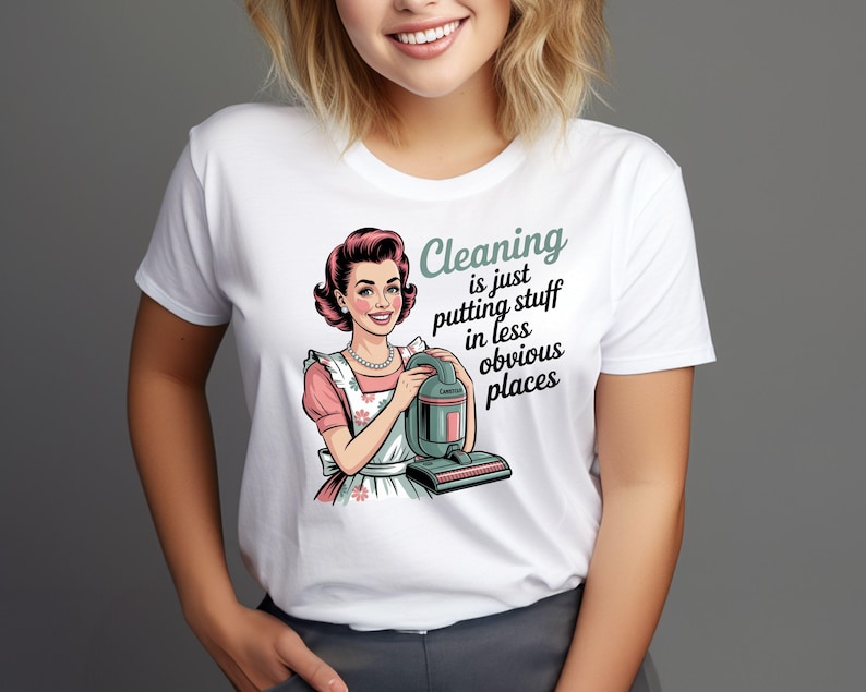 Rolig retro hemmafru PNG-paket | 40 sarkastiska vintage clipart-designer för sublimering | Kommersiell t-shirtdesign digital nedladdning bild 9