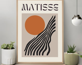 Henri Matisse Poster, Flower Style Floral Minimalist Print, Simple Living Room Art, Gallery Exhibition Poster, Wall Decor