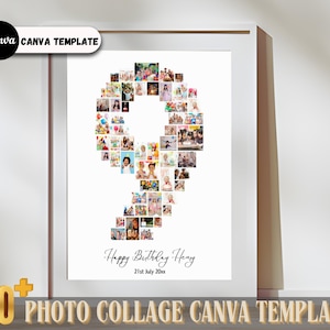 Collage de photos pour 9e anniversaire, collage de photos pour 9e anniversaire, décoration de fête pour 9e anniversaire, panneau de collage d'anniversaire bricolage, modèle modifiable