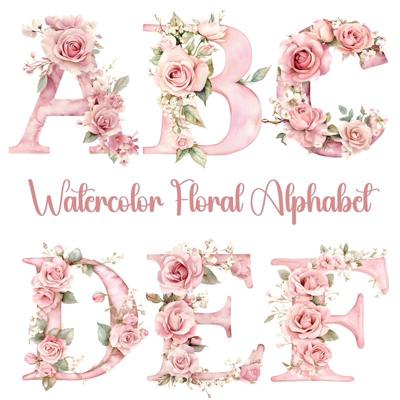 Floral Letters - Etsy