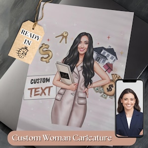Realtor Cartoon Logo, Realtor Caricature, Professional Cartoon Logo, Real Estate Avatar Portrait, Digital Avatar Logo, Realtor Portrait