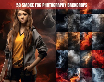 Könnte beinhalten: Eine Sammlung von 50 Rauch- und Nebel-Fotohintergründen. Die Hintergründe bieten eine Vielzahl von Farben und Texturen, darunter Weiß, Grau, Schwarz, Rot, Orange und Gelb. Die Hintergründe sind perfekt, um dramatische und stimmungsvolle Fotos zu erstellen.