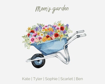 Birth Flower Family Bouquet, Custom Birth Month Flower Art, Personalized Mother's Day Gift, Birth Flower Digital, Grandma's Garden Art