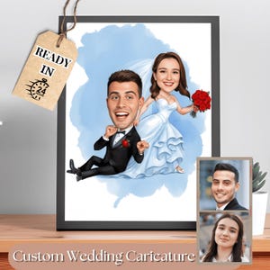 Caricatura personalizzata per matrimonio, ritratto di coppia personalizzato, caricatura di matrimonio, caricatura di coppia divertente, regalo di ritratto di famiglia