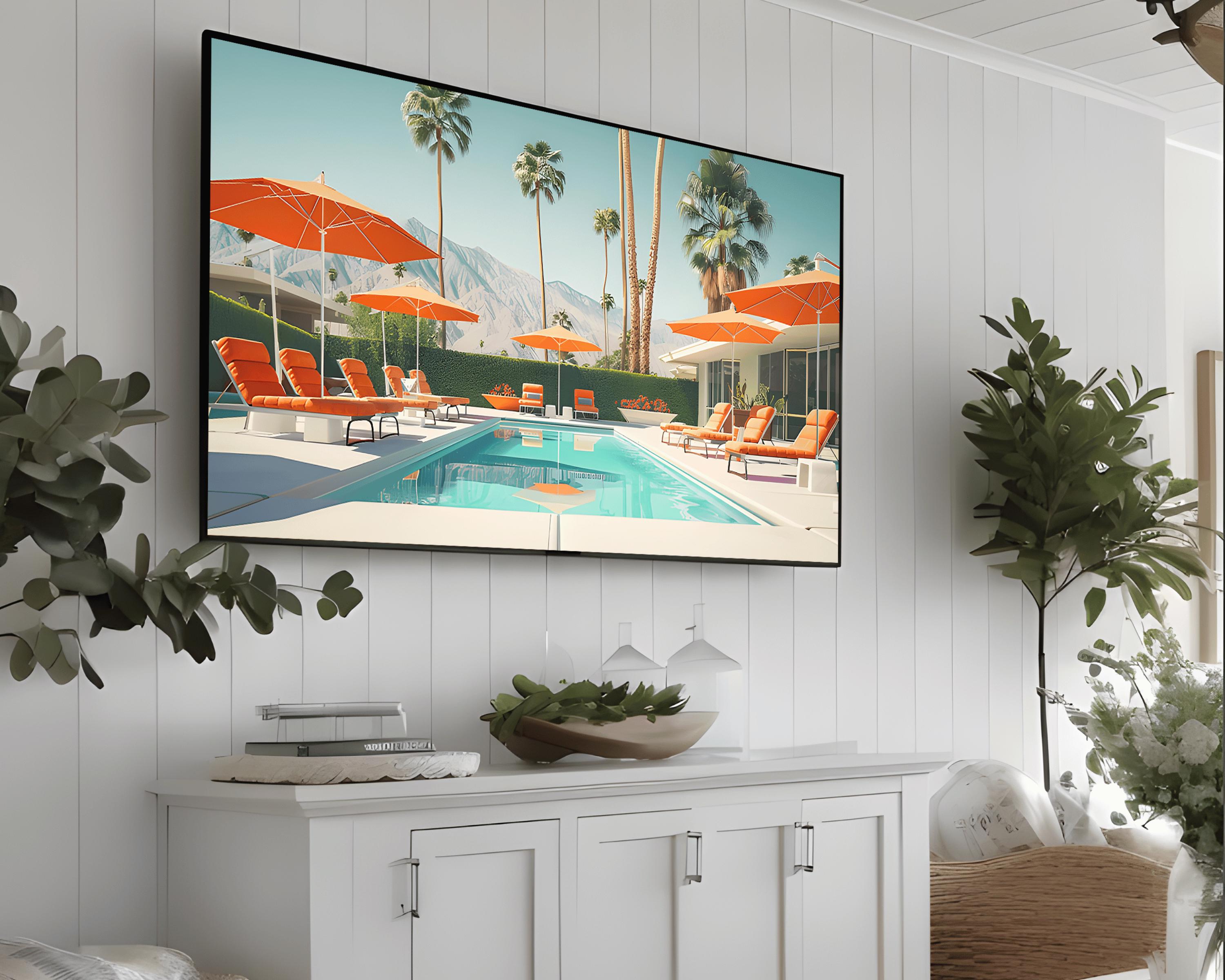 Summer Samsung Frame Tv Art, Samsung Frame Art Vintage, Retro Swimming ...