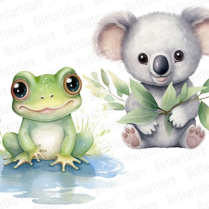 Watercolor Cute Animals Clipart | Baby Animal Bundle for Crafts ...