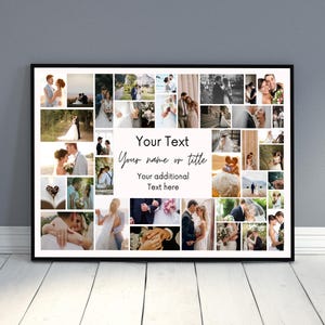 Affiche de collage photo, cadeau collage photo personnalisé, collage commémoratif à imprimer, collage photo souvenir, cadeau collage photo d'anniversaire