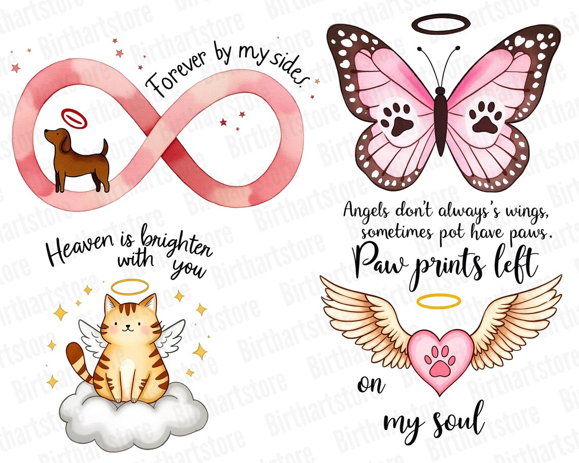 Pet Memorial Clipart | Dog Remembrance Art | Rainbow Bridge Gift ...