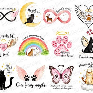 Pet Memorial Clipart | Dog Remembrance Art | Rainbow Bridge Gift ...