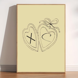 Aangepaste eerste poster, eerste medaillon kunst aan de muur, paar aandenken print, liefde verjaardagscadeau, leuk decor decor, aangepaste eerste medaillon kunst