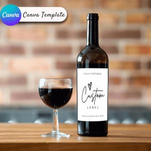 Custom Wine Template, Wine Label Template Editable, Wine Label Design Template, Personalized Wine Label Template, Editable Custom Label, Wine Label Design, Template for Wine Label, Custom Label Wine