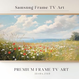 Summer Landscape Tv Art, Cottagecore Frame TV Art, Samsung TV Art, Spring Meadow TV Art, Vintage Wildflower Tv Art, Minimalist Nature Tv Art