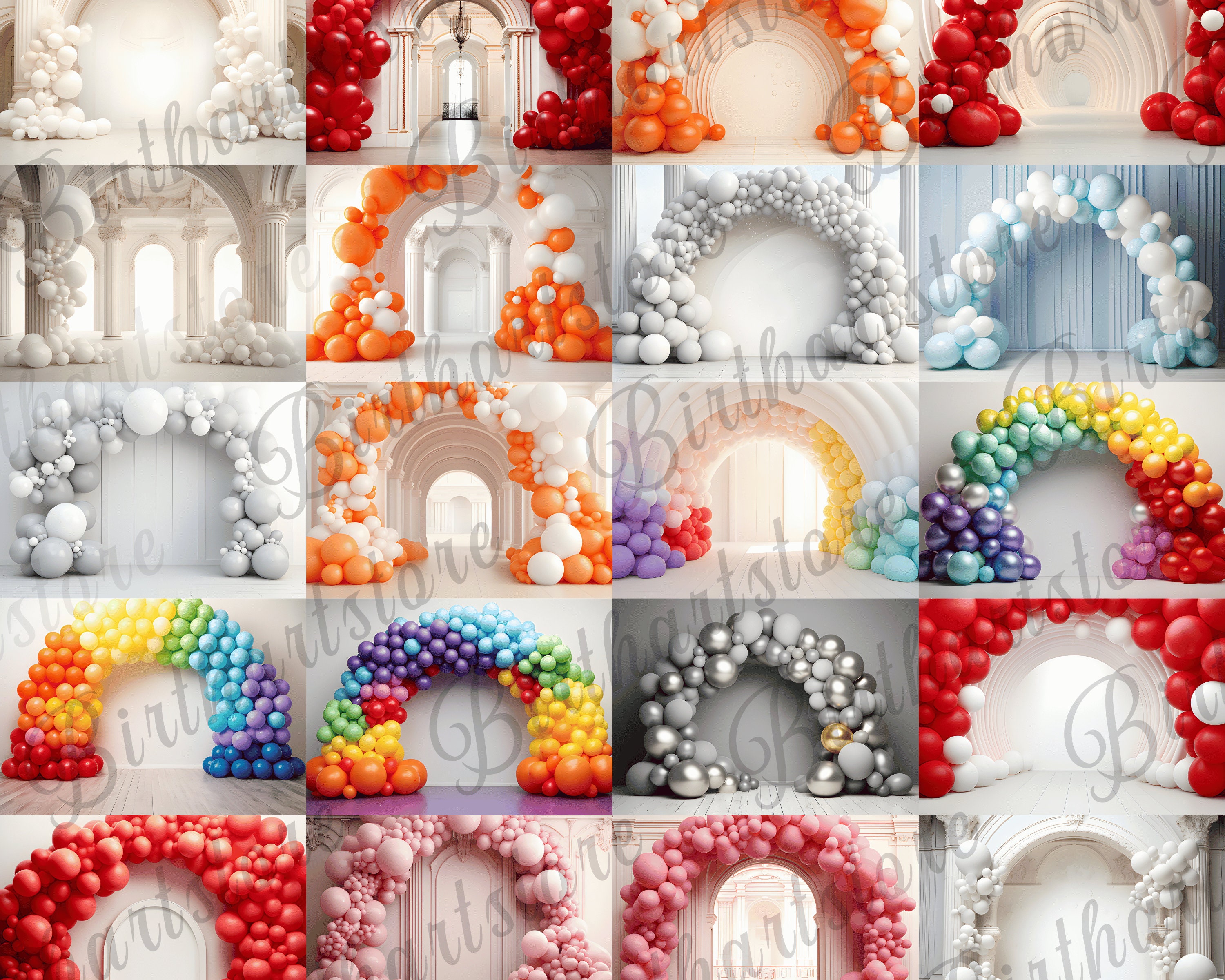 Studio Balloon Arch Digital Backdrops I Family Birthday I Maternity ...