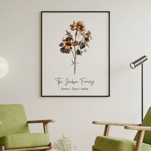 Impressão em tela botânica floral escura, arte de parede minimalista com flores silvestres, decoração moderna de fazenda com estampa de flores temperamentais, conjunto de arte de parede rústica boho