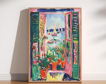 Open Window Henri Matisse Print, Vintage Matisse Art Poster, Retro Matisse Wall Decor, Modern Exhibition Print, Matisse Style Vintage Art