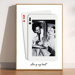 Fotoprint voor stellen, aangepaste liefdesprint, digitale kunst Valentijnsdag, fotoherinnering kunst aan de muur, koning en koningin aangepaste fotoprint, cadeau voor haar