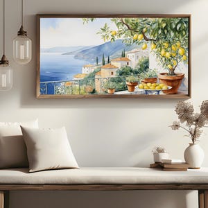 Frame TV Art Amalfi Coastline Lemons Italian Seaside TV Art Lemon Grove TV Frame Mediterranean Coast TV Display Coastal Lemon Scene TV Painting Amalfi TV Decor Vibrant TV Art Italian Lemon TV Art