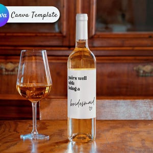 Cadeau pour proposition de demoiselle d'honneur, Mariage, étiquette de vin personnalisée, Cadeau de fête de mariage, Cadeau de vin personnalisé, Étiquette de vin