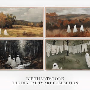 Samsung Frame Tv Art, Vintage Fall Landscape Painting, Spooky Art For TV, Halloween Frame Tv Art, Spooky Art For Frame Tv, Halloween Tv Art
