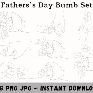 Conjunto de golpes de puño del Día del Padre, Diseño del Día del Padre, Mejor Padre de todos los tiempos, Padre Fist Bump SVG, Regalos del Día del Padre, Padre Hijo Manos Svg, Abuelo