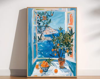 Henri Matisse Open Window Poster, Fauvism Painting, Open Window Poster, Modern Art Exhibition Poster, Matisse Coastal Scene, Retro Art Print