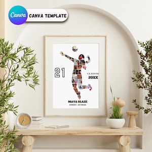 Volleyball Photo Collage, Sports Memory Collage, Gift for Player, Customizable Sport Frame, DIY Sports Collage Template, Athlete Memory Gift