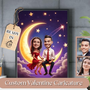 Paare Karikatur, Romantisches Paar Porträt, Valentinstag Porträt, Lustige Paar Karikatur, Jubiläumsgeschenk, Geschenk für Sie, Paar Geschenk