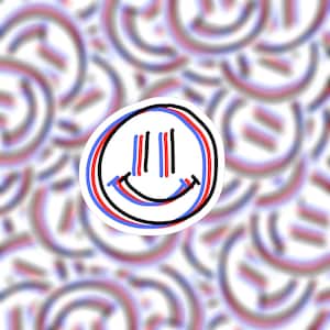 Smiley Face Holographic Sticker | Vinyl Sticker