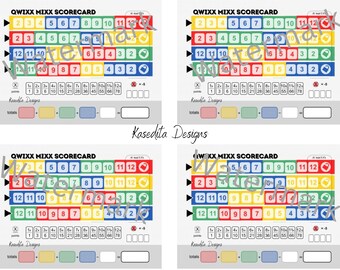 Qwixx Mixx Printable Scoresheets | Qwixx Mixx Scorepad | Qwixx Mixx Scoresheet | Qwixx Mixx | Quixx Game | Qwixx Game | Dice Game Gift Ideas