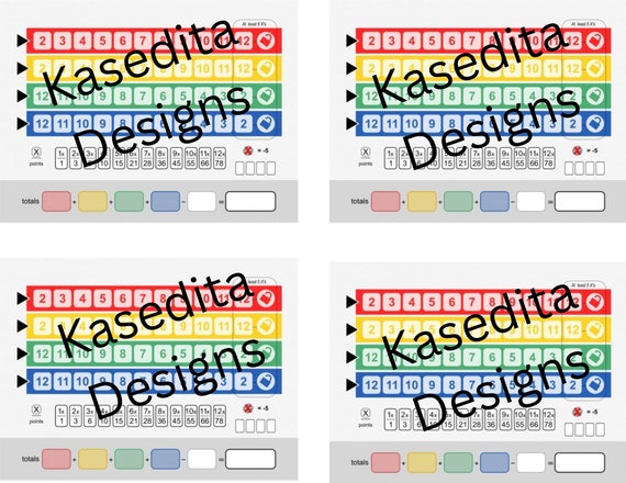 Qwixx Printable Scoresheets Qwixx Scorecard Qwixx Mixx Scorecard