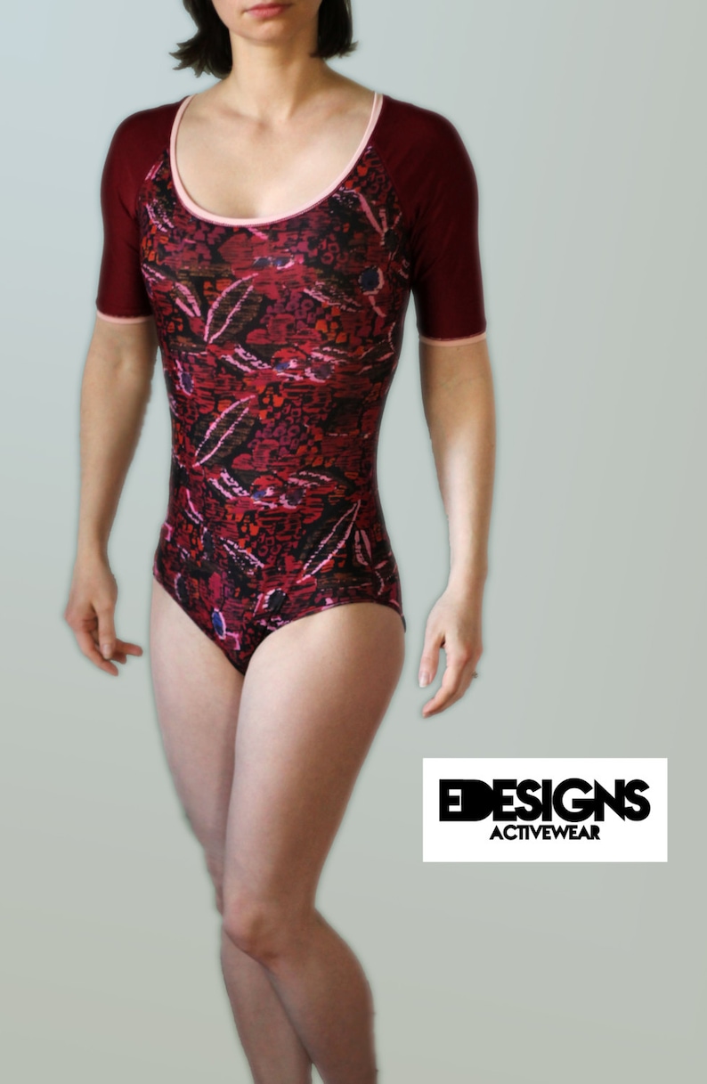 Custom Inked Raglan Leotard 3/4 Sleeves Mesh main image 0