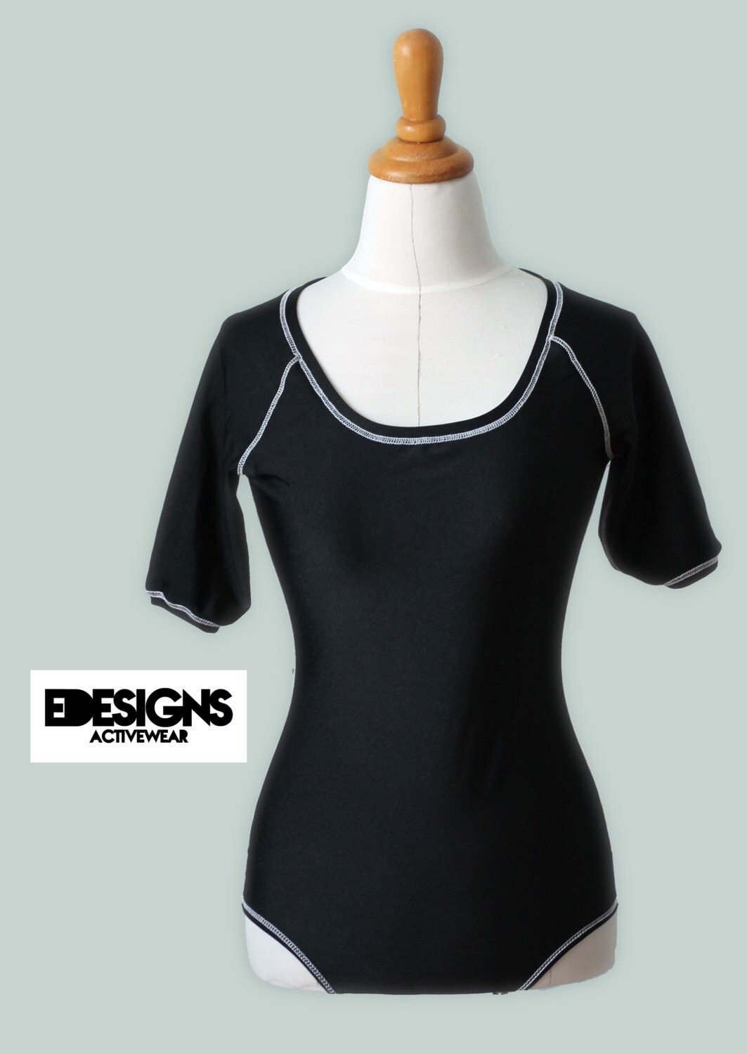 Custom Inked Raglan Leotard 3/4 Sleeves Mesh main image 1