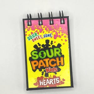 Tiny Sour Patch Candy Notebook Upcycled packaging Handmade journal