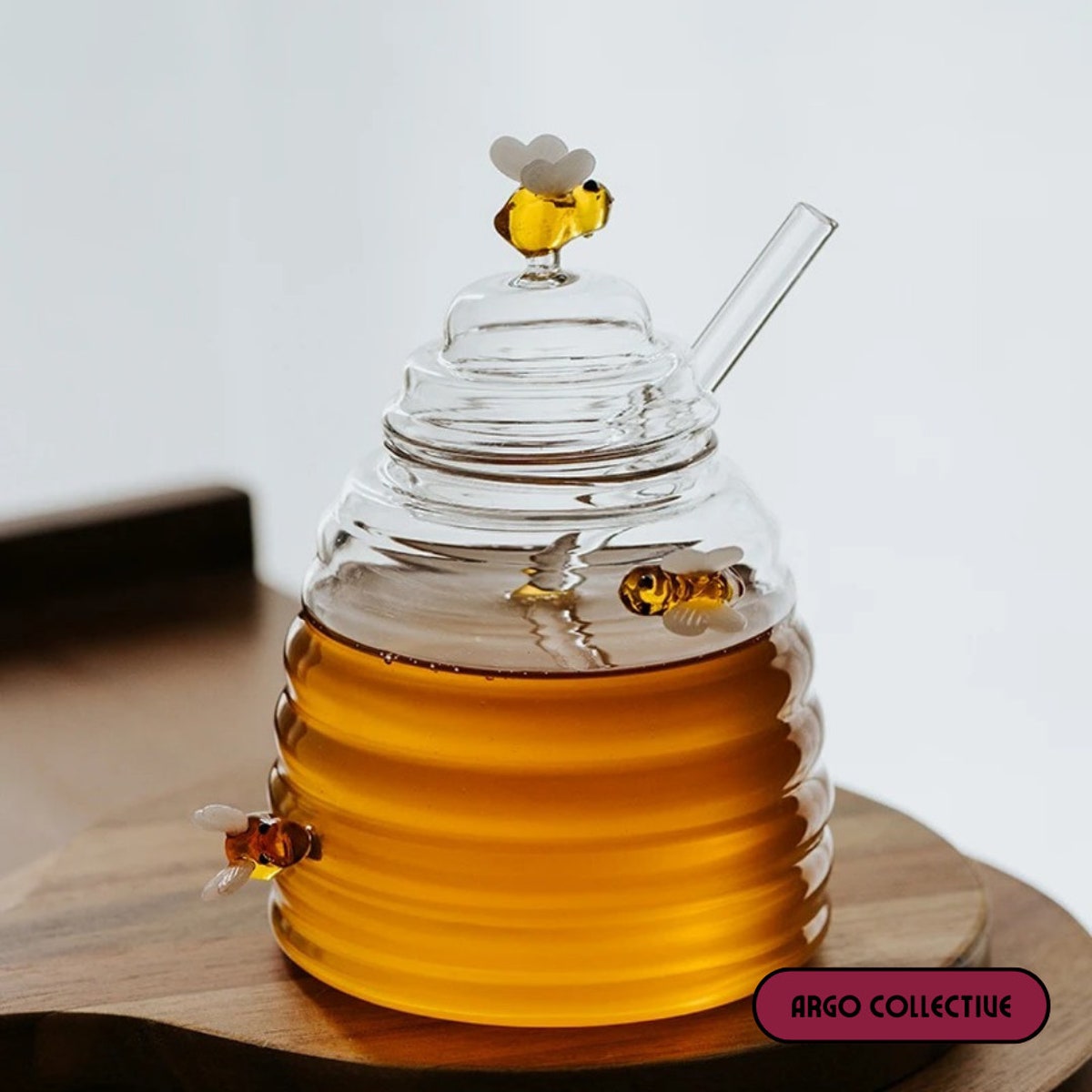 Glass Beehive Honey Pot With Dipper Unique Bee Honey Jar With Serving Dipper Fun Handmade Honey Dispenser Housewarming Tablewares Gift - Etsy