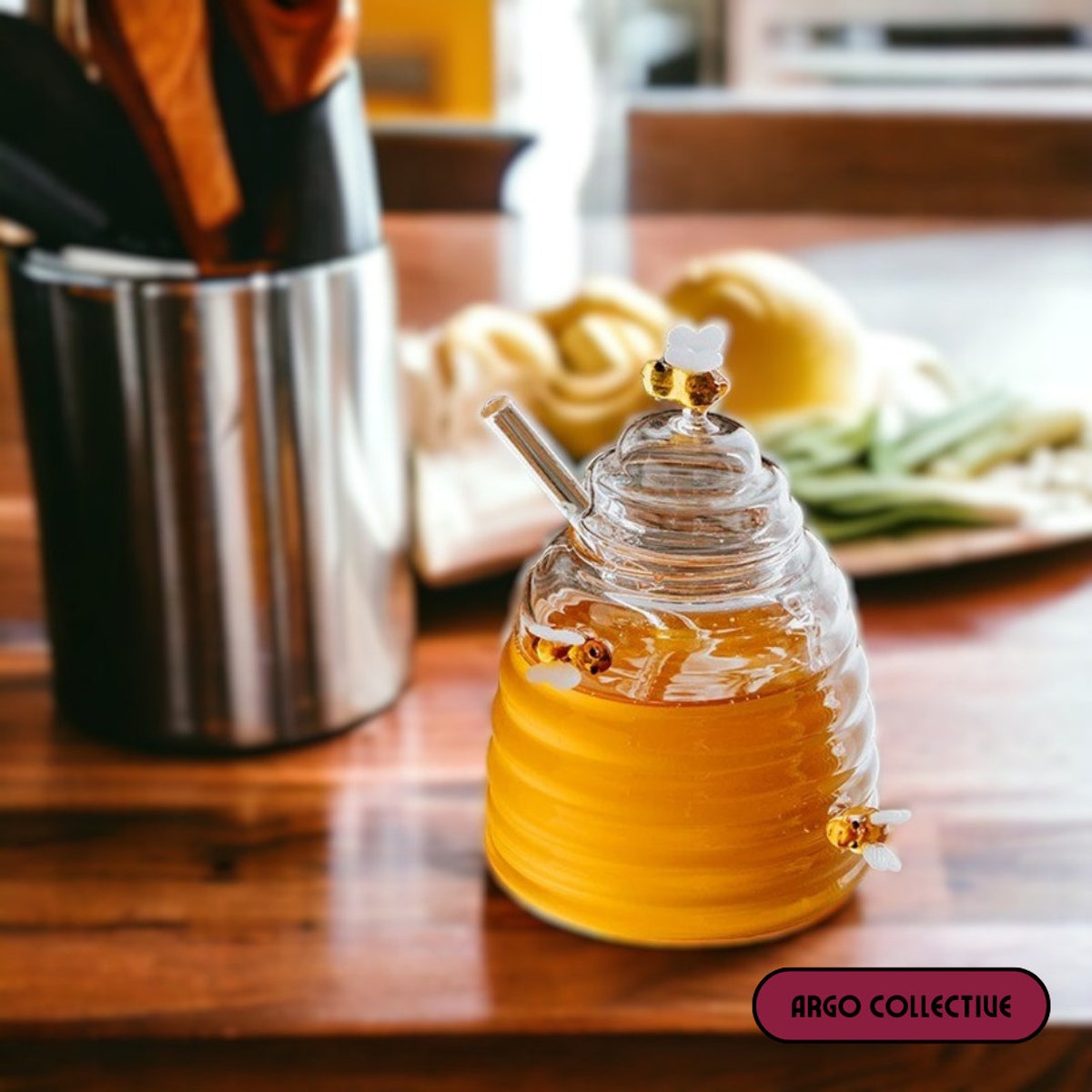 Glass Beehive Honey Pot - Etsy
