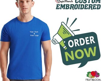 Embroidered Personalised Custom Fruit of the Loom Iconic 150 T Unisex Work Wear Your Text Gifts SS430