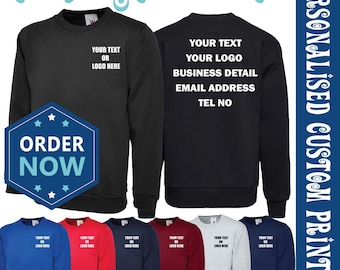 Personalised Custom  Printed Unisex Heavyweight Sweatshirt Your Text Work Out Sports Gym Work Wear Top